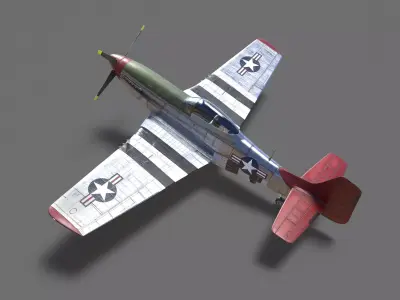 p51D Mustang - High Quality WW2 Warbird 3D model