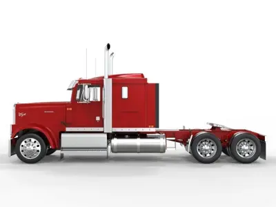 Truck international 9300 stock Flat to 3D model
