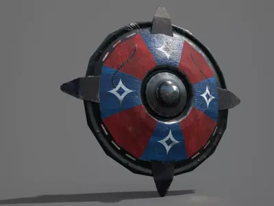 Low Poly Buckler shield Low-poly 3D model