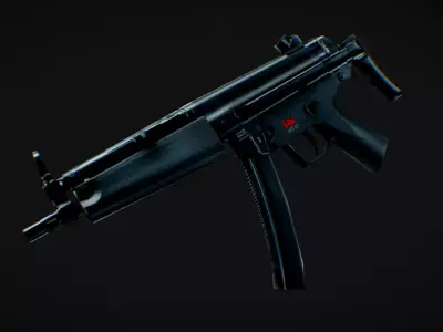 Low Poly MP5 Gun 3D model
