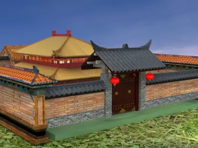 Chinese ancient house 3D model 8