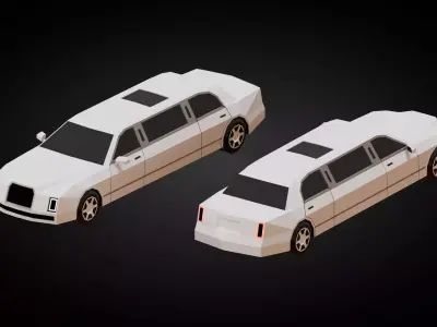 Limousine Low-poly 3D model