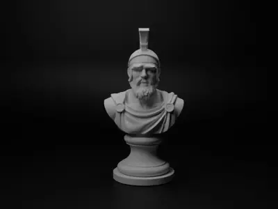Spartan Hoplite Bust Chess 3D print model purchase