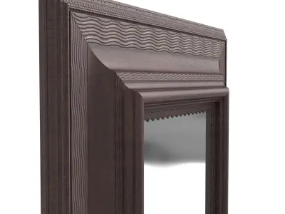 Antique Flemish Ebonized Mirror - Belgium 18th Century 3D model