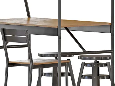  HAVERUD TABLE AND SANDSBERG CHAIRS 3D model