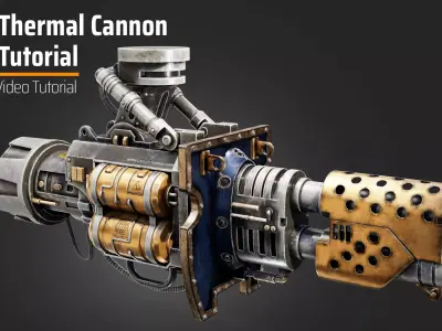 Imperial Knight Thermal Cannon Low-poly 3D model