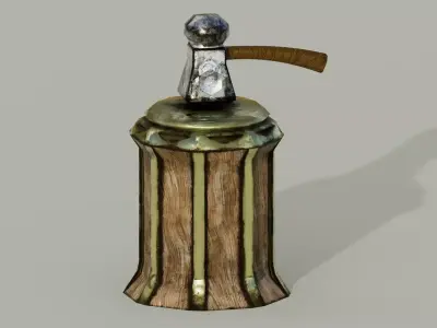 Mallet and anvil Low-poly 3D model
