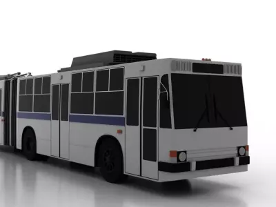 Trolleybus JUMZ-T1 1995 Low Low-poly 3D model
