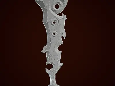 Coral Stylize Sword Low-poly 3D model