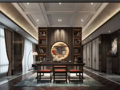 office room 3D model 7