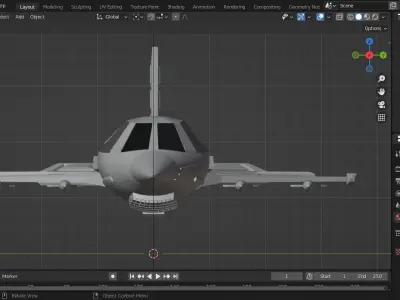 Fighter airplane Low-poly 3D model