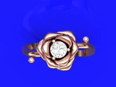 solitaire rose ring  3D model