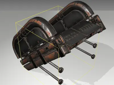 Futuristic Stairs - 29 - Rusty Textures Low-poly 3D model