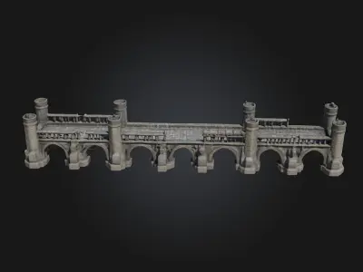 Castle Bridge Replica  Timeless Medieval Crossing 3D model