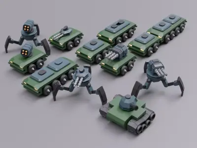 Mini tanks collection 3D model