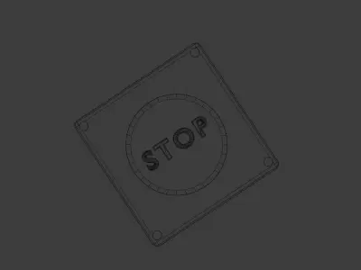 Emergency Button Low-poly 3D model Low-poly 3D model