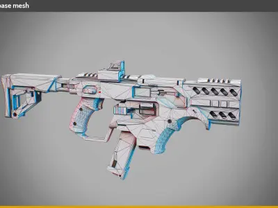 SciFi Weapon   Low-poly 3D model