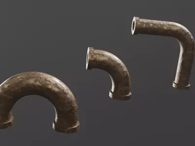 Steampunk Pipes Pack Modular Low-poly 3D model
