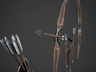 Fantasy Bow Low-poly 3D model purchase