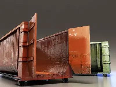 Large Dumpster Low-poly 3D model