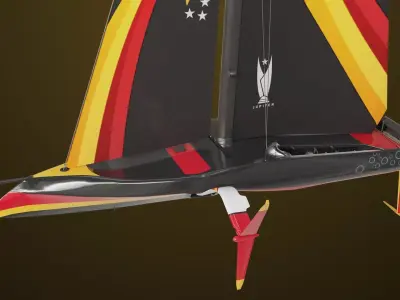 Yacht Hydrofoil Sailing Boat  All PBR Unity UE Textures 3D Model Pack