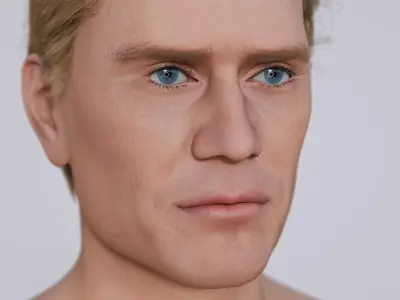 Dolph Lundgren - Male Celebrity Actor - Classic Side Part Hair Low-poly 3D model