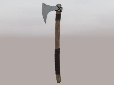 3D Model Viking Axe Game Ready Low-poly 3D model