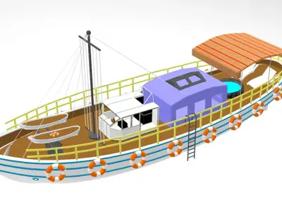 Ship High detailed And Low poly Low-poly 3D model