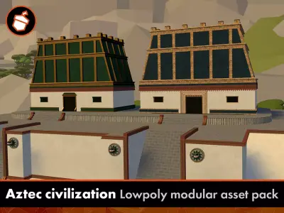 Aztec architecture - Lowpoly modular asset pack Low-poly 3D model