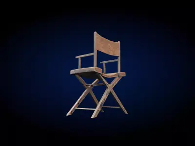 Wooden chair medieval game asset Low-poly 3D model