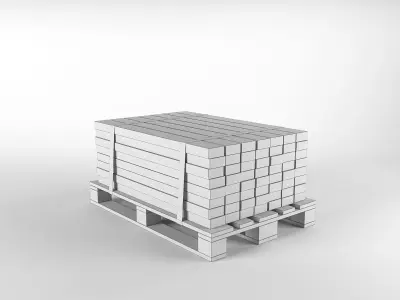 Timber on pallet 3D model Low-poly 3D model