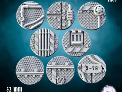  Industrial bases - 32mm 3D print model