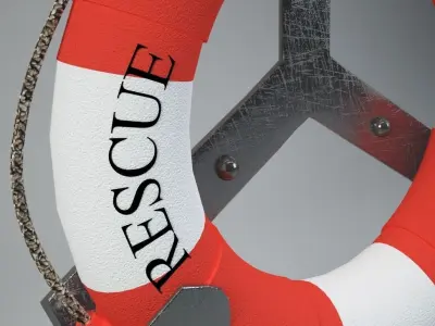 Lifebuoy life preserver with peace sign 3D model