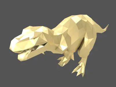 Low Poly Tyrannosaurus Statue v1 002 Low-poly 3D model