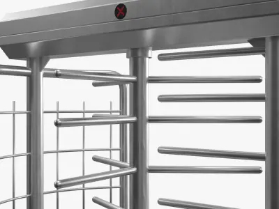 Urban Subway Entrance Control Gates Dirty 3D model