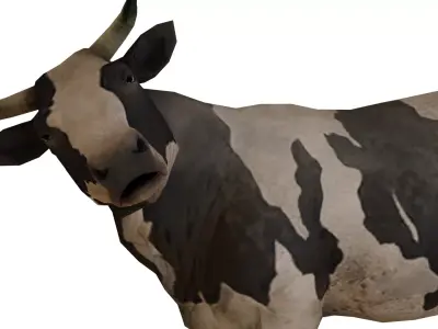Low  Poly Cow 3D  Model  Low-poly 3D model