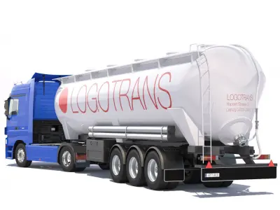 Mercedes Actros With Tipping Silo 3D model