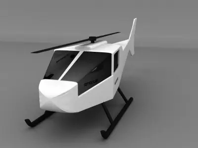 Helicopter Low-poly 3D model 4