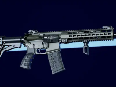 Rifle Haenel MK 556 Low-poly 3D model