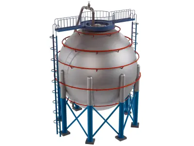 Industrial Oil Tank V1 Low-poly 3D model