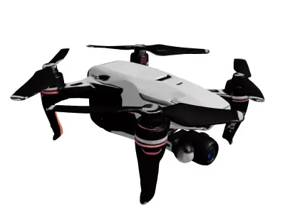 Sleek Modern Drone with Broken Gimbal 3D model