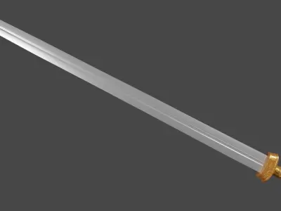 Caroling sword with Langsax handle Low-poly 3D model