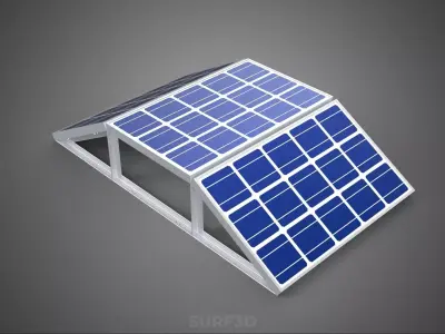 ROOF ARRAY SOLAR CELL PANEL MODULAR CONTROLLER CHARGE REGULATOR 3D model