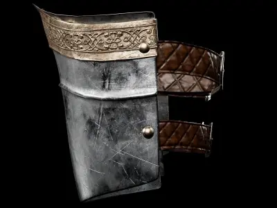  Female  Knight Upper Leg Armor MidPoly 3D model