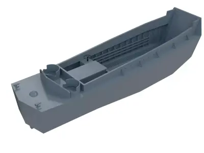 LCVP Landing Craft vehicle personnel WWII Military Boat  PBR Low-poly 3D model