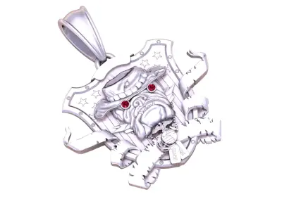 Marine Corp s Devil Dog   Gold Shield Pendan 3D print model
