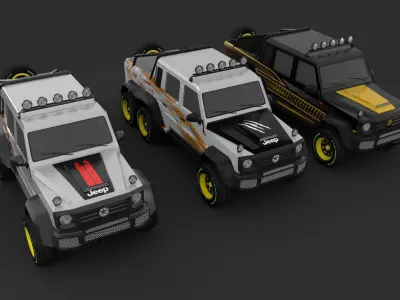 Jeep 6x6 Low-poly 3D model by 3DGamesAssests
