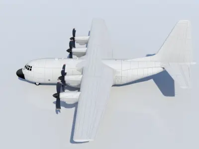 Hercules C-130J Static Blank Low-poly 3D model