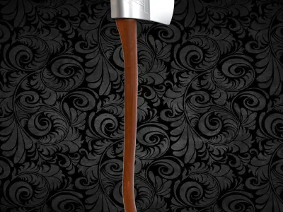 Wood Splitting Axe Low-poly 3D model