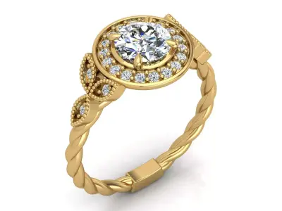 Antique Style Round Ring 3D print model
